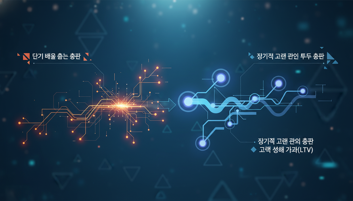 wanx.ink - 단기 매출 중심 총판과 장기적 고객 관계 구축 총판의 고객 생애 가치(LTV 관련 안내 이미지